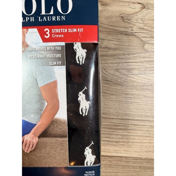 3 Pack Polo Ralph Lauren Classic Fit Crew Neck Shirt BLACK Size New In Box Large - Picture 4 of 5